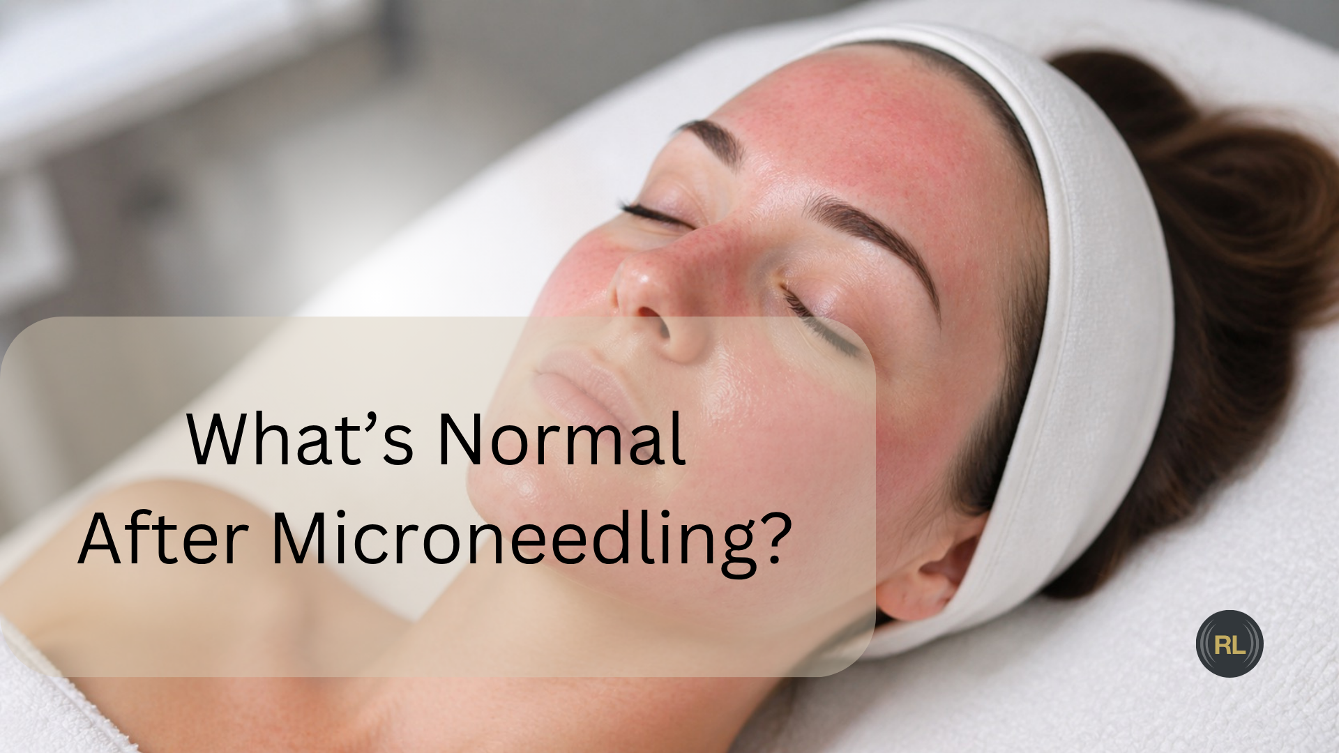 Mild redness on face after microneedling treatment showing normal skin response